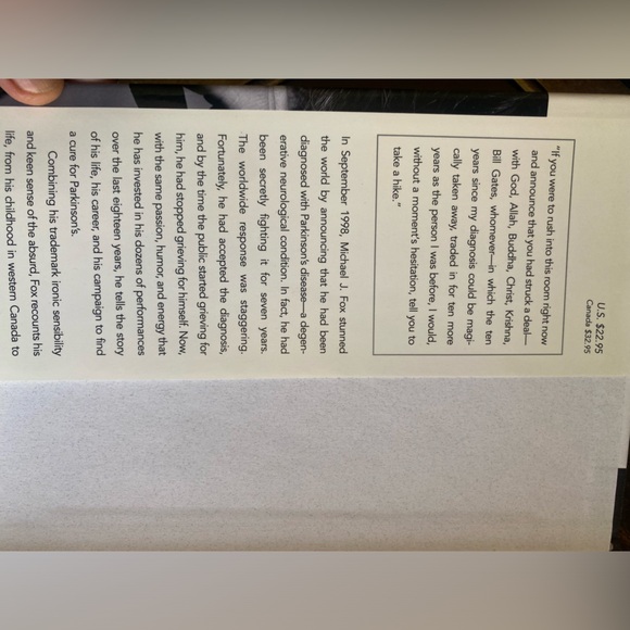 Lucky Man a  memoir  by Michael J. Fox (hardcover book) - Picture 3 of 4